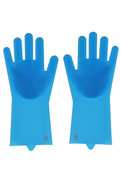 Generic HomePro Reusable Silicone Gloves With Wash Scrubber Waterproof Dishwa...