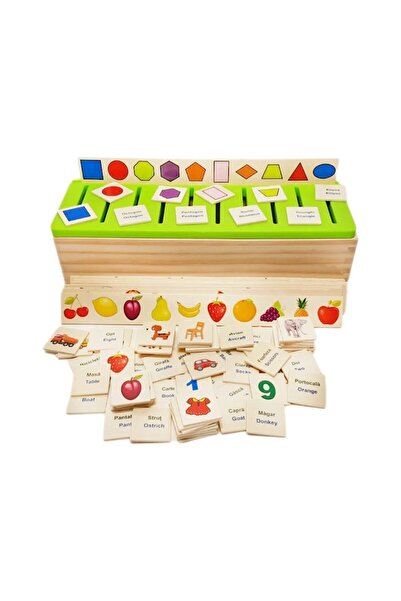 OEM Montessori wooden sorting game with 88 pieces, bilingual (Romanian/English), educational