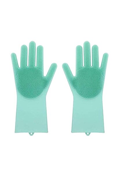 Generic Magic Silicone Gloves with Wash Scrubber Heat Resistant for Cleaning,...