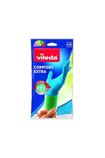 Generic Vileda Comfort Extra Reusable Rubber Gloves L, Latex, Absorbent Inter...