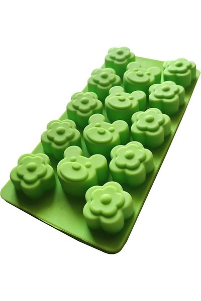 Generic 14-Cavity Silicone Chocolate Mold – Teddy Bear & Flower Shapes