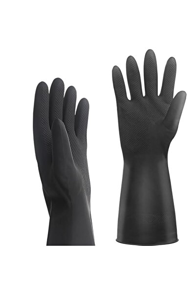 Generic قفازات تنظيف مطاطية سميكة، زوجان من قفازات اللاتكس المقاومة للمواد ال...
