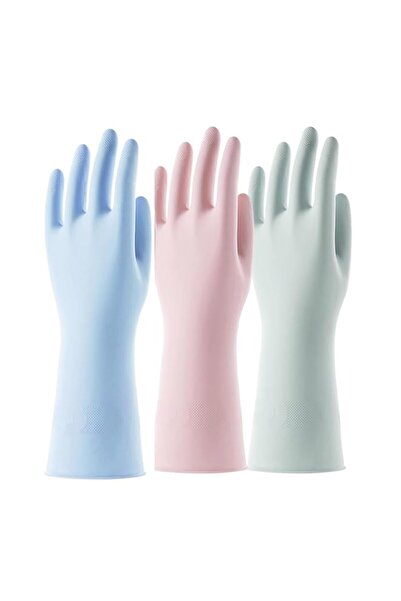 Generic Efacemer 3 Pairs Reusable Rubber Gloves Household Kitchen Dishwashing...