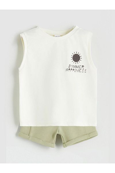 LC Waikiki Quality Parts from Celebi Store |   Sari Printed Baby Boy Undershirt and Shorts 2-Pack