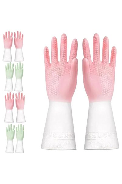 Generic قفازات تنظيف مطاطية من يلاجوي، 3 أزواج، قابلة لإعادة الاستخدام لغسل ا...