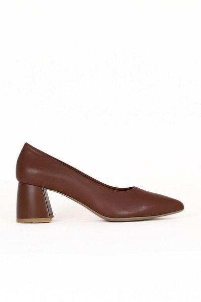 Bueno Shoes Brown A. Leather Women's Heeled Shoes 01We5801