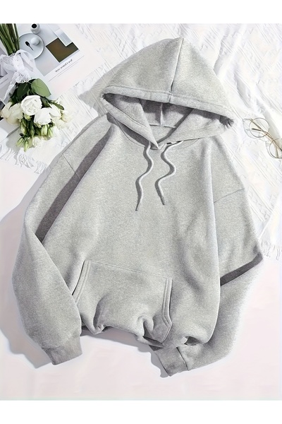 Lider Leather Hanorac unisex cu glugă, cu buzunar cangur, amestec de bumbac c...