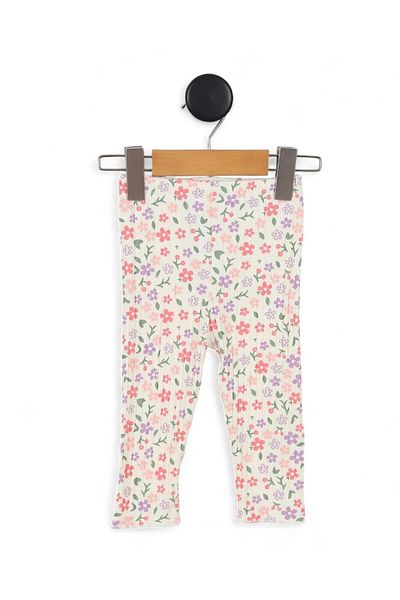 Ege Bebek Baby Boy Lilac Heart Printed Floral Leggings Sleeve Ruffle Detail 6-9-12-18-24 Months Stylish Baby Set