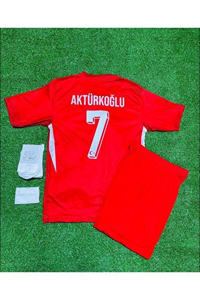 BYSPORTAKUS Türkiye Euro 2024 Kerem Aktürkoğlu Iç Saha Çocuk Forması 4'lü Set...