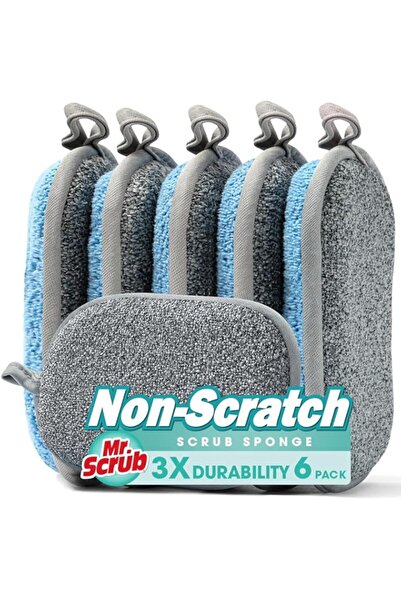 Generic إسفنجات تنظيف أطباق المطبخ من مستر سكراب، متعددة الاستخدامات، عبوة من...