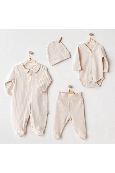 Budi أنديواوا AC25189 وقت الدب 4 قطع خروج المستشفى باللون البيج الفاتح