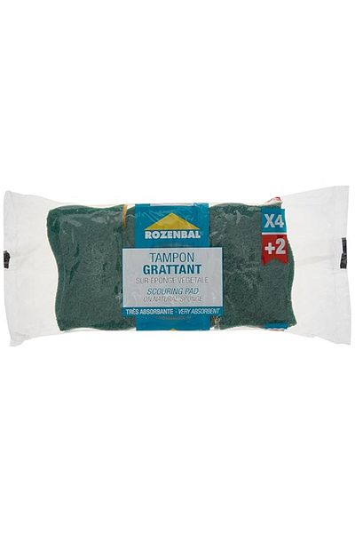 Generic Rozenbal Scouring Pads on Natural Sponge 4+2: Experience superior cleaning with these eco-friendly
