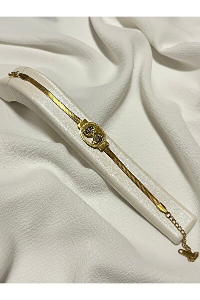 Çelik Lucky Store Yaşam Ağacı Detaylı İtalyan Ezme Bileklik