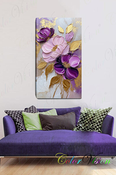 ColorVision Mor Çiçekler Kanvas Tablo