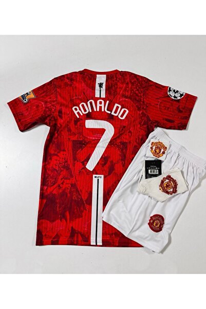 Lion Spor طقم قمصان أطفال من M.Unitedd موسكو لموسم 2008 كريستيانو رونالدو بمفهوم خاص مكون من 4 قطع (مع شعار)