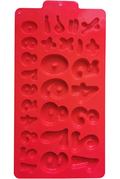 Generic Silicone Number Mould – Vibrant Red 0-9 Baking Tray