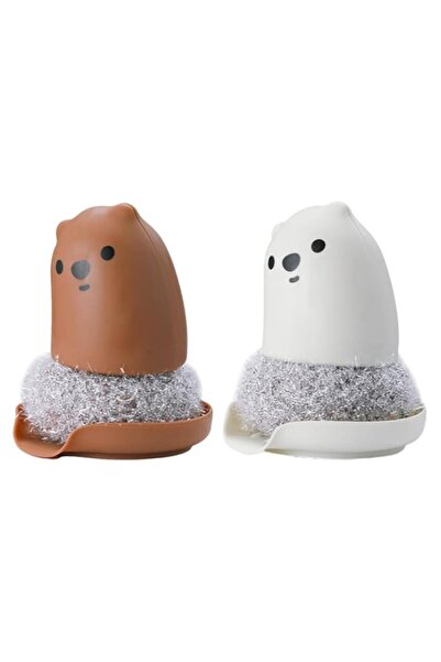 Generic BIGTHREE 2-Pack Cute Bear Sponge Scrubbers - Soft Nano Cleaning Pads ...