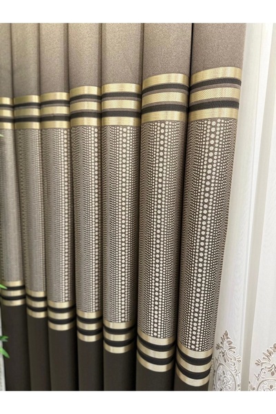 NİVEMESHOME Mizrakli Ft632256 V-5302 Soil 1/3 Cycle Cell Fon Curtain Apm