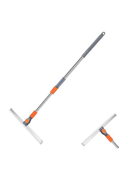 Generic ممسحة أرضيات ORiTi، ممسحة مطاطية بطول 35 سم مع مقبض قابل للتعديل بطول 117 سم، ممسحة سيليكون منزلية متوسطة الحجم
