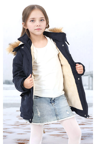 Pantulux Дівчача водонепроникна куртка з канвасу, що можна прати в пральній машині, товста зимова куртка