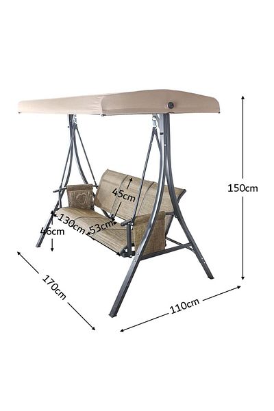 Family Ship 3-Seater Swing Chair with Canopy for Outdoor Spaces