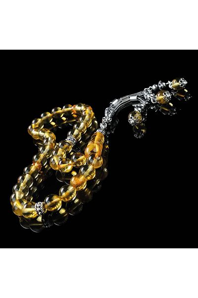 TESBİHCİBABA Wrist Length Baltic Burn Drop Amber Prayer Beads
