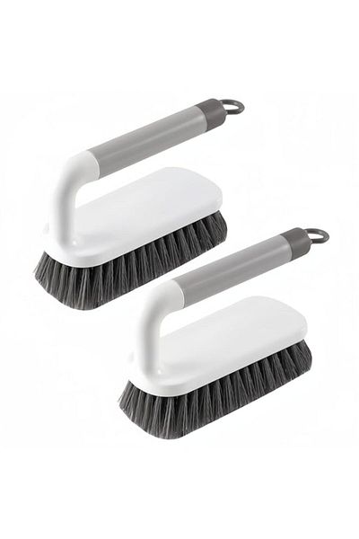Generic Scrub Brush 2 Pack, Heavy Duty Cleaning Brushes with Ergonomic Handle for Shower, Bathroom, Carpet,