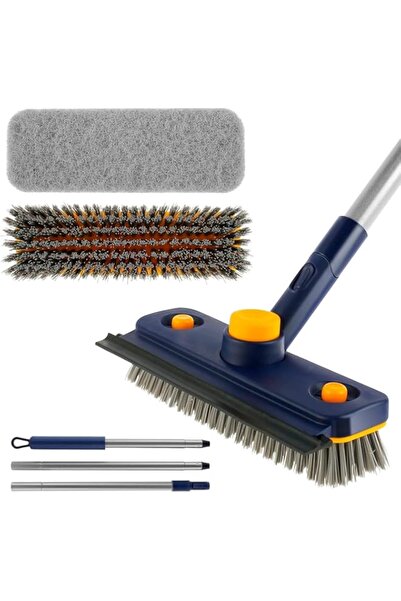 Generic فرشاة تنظيف بلاط حوض الاستحمام Ankila ذات المقبض الطويل 3 في 1 بمقبض ...