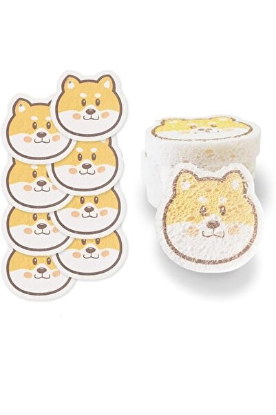 Generic إسفنجات غسيل الأطباق "هابي دوج" من "تزوييق"، عبوة من 8 قطع، مصنوعة من...