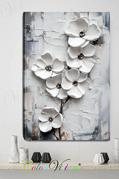 ColorVision Beyaz Güller Kanvas Tablo