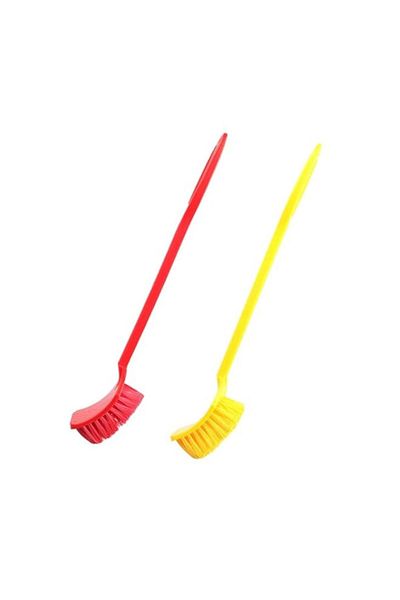 Generic ESQUBE Toilet/Bathroom Brush | Non Slip Handle with Floor Standing - Multi Color (Pack of 2)