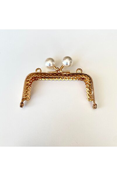 knitme Köşeli Beyaz İnci Boncuklu İşleme Baskılı Askılıklı Çanta ve Cüzdan Bu...