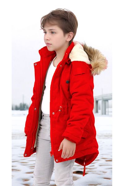 Pantulux Boy's Waterproof Machine Washable Canvas Fabric Thick Winter Coat