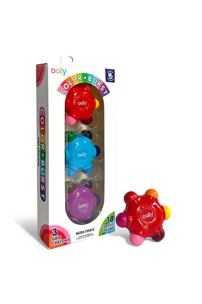 Ooly Multicolored wax crayon set, set of 3 / 18 colors Grip Crayons