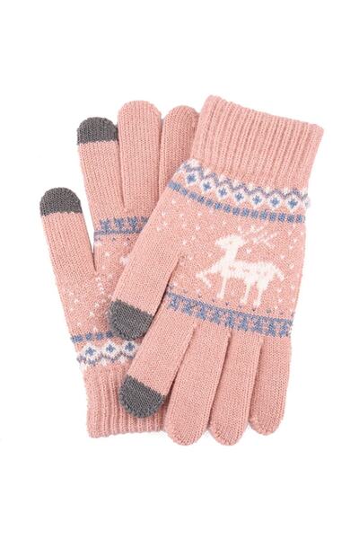 GERICOM Touchscreen-Compatible Gloves GERICOM, Universal Size, Pink-Grey