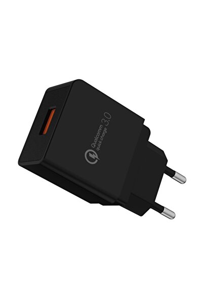 Bibilel Adaptor de încărcare rapidă USB 3.0, certificat CE, negru, BBL1268