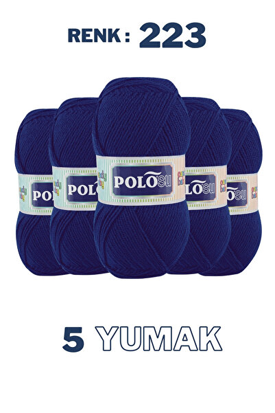 Polosu (5 Adet) Candy Baby %100 Premium Akrilik Bebek Örgü İpliği - 223 - Sak...