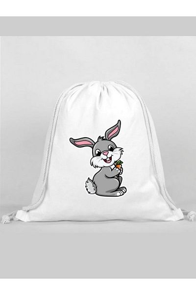 Özcan Tasarım Rabbit Printed Backpack - Drawstring Sports Bag