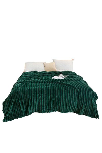 OEM Cocolino Velvet Blanket with Stripes, Green, 200 x 230cm