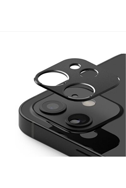 OEM Folie de protecție pentru cameră compatibilă cu iPhone 12 și 12 Mini, sticlă securizată 9H, negru-transparent