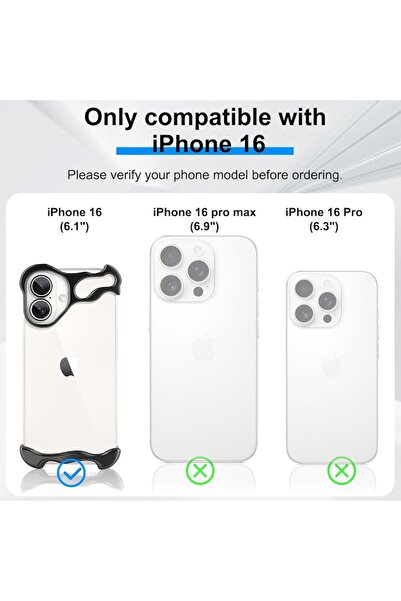 CLOUD Metal Case for iPhone 16 — Corner & Camera Protection, Alloy, Shockproof, Scratch-Resistant, Black