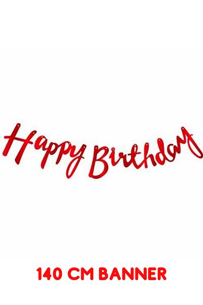 Baloncu Dede Red Happy Birthday Calligraphy Banner Birthday Ornament