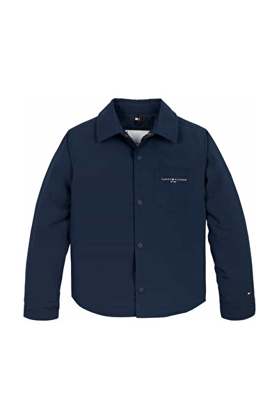 Tommy Hilfiger Unisex Çocuk Hafif Dolgulu Gömlek Ceket - Lacivert