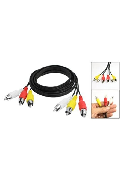 OEM Cablu audio-video, conectori 3 RCA mascul la 3 RCA mascul, 2m, Negru