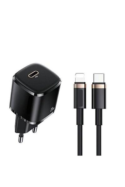 OEM Kit with PD 20W Charger and USB-C to Lightning Data Cable, 1.2 m, Black