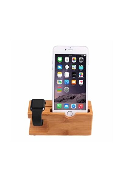 Bibilel Stand de încărcare pentru Apple Watch și iPhone, bambus, BBL249
