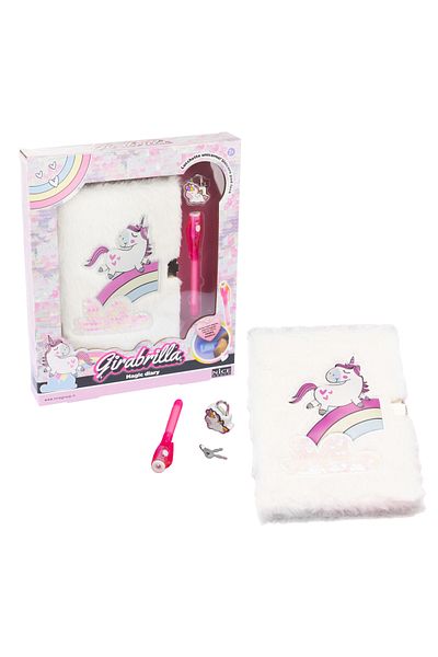 NİCE Girabrilla Secret Diary – Magic Unicorn - invisible ink pen and padlock