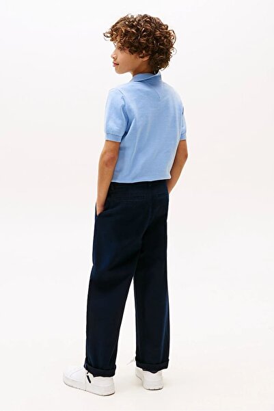 Tommy Hilfiger Erkek Çocuk Pilili Geniş Paça Chino Pantolon - Lacivert