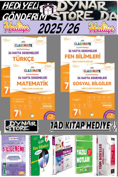 Okyanus Yayınları 7. Sınıf Classmate 36 Hafta Denemeleri Türkçe Matematik Fen...