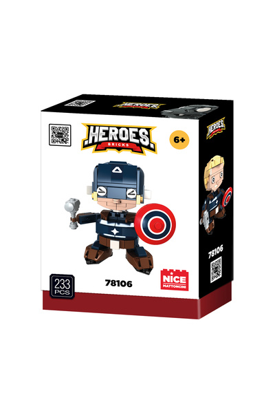NİCE Blue Soldier construction set - superhero with shield, 226 pieces